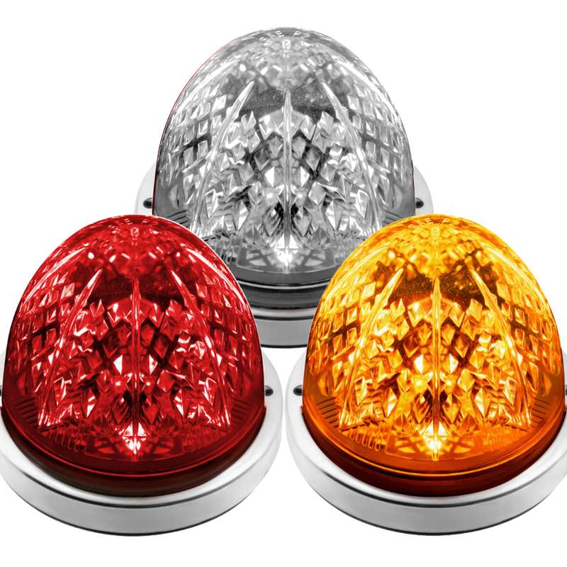 3.5 Inch Watermelon Light With Stainless Steel Bezel - Crystal-Comet 9 LED Dual Function