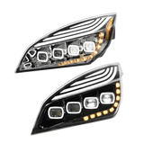 Freightliner Cascadia 2018-2024  - Quad LED Headlight With DRL & Seq. Signal