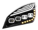 Freightliner Cascadia 2018-2024  - Quad LED Headlight With DRL & Seq. Signal