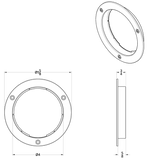 4 Inch Round Stainless Steel Bezel - HD Truck Source