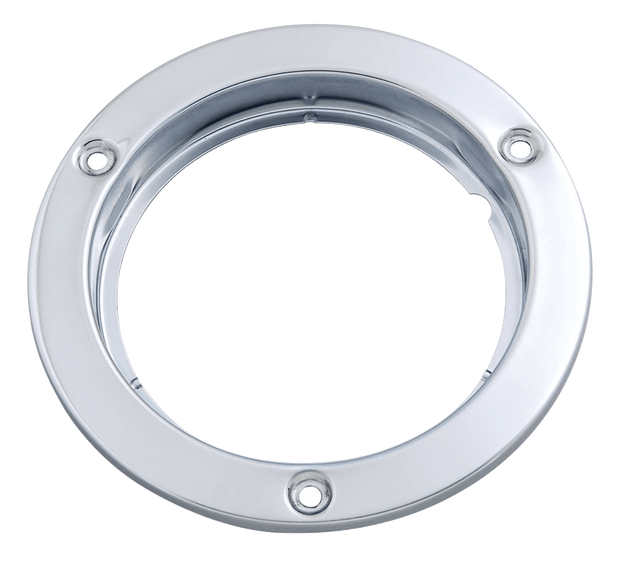 4 Inch Round Stainless Steel Bezel - HD Truck Source