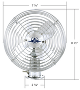 Chrome 6" Heavy Duty Fan - 12V