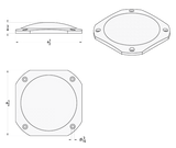 International 9900, 9400/9300/9200 - Chrome 4-1/2" Square Speaker Cover