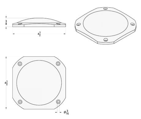 International 9900, 9400/9300/9200 - Chrome 4-1/2" Square Speaker Cover