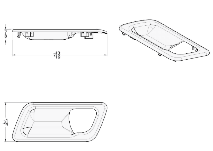 Peterbilt - Chrome Interior Door Handle Trim Pair
