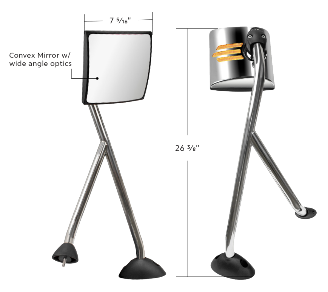 International Prostar - Stainless Steel  Hood Mirror Assembly With Sequential LED Turn Signal