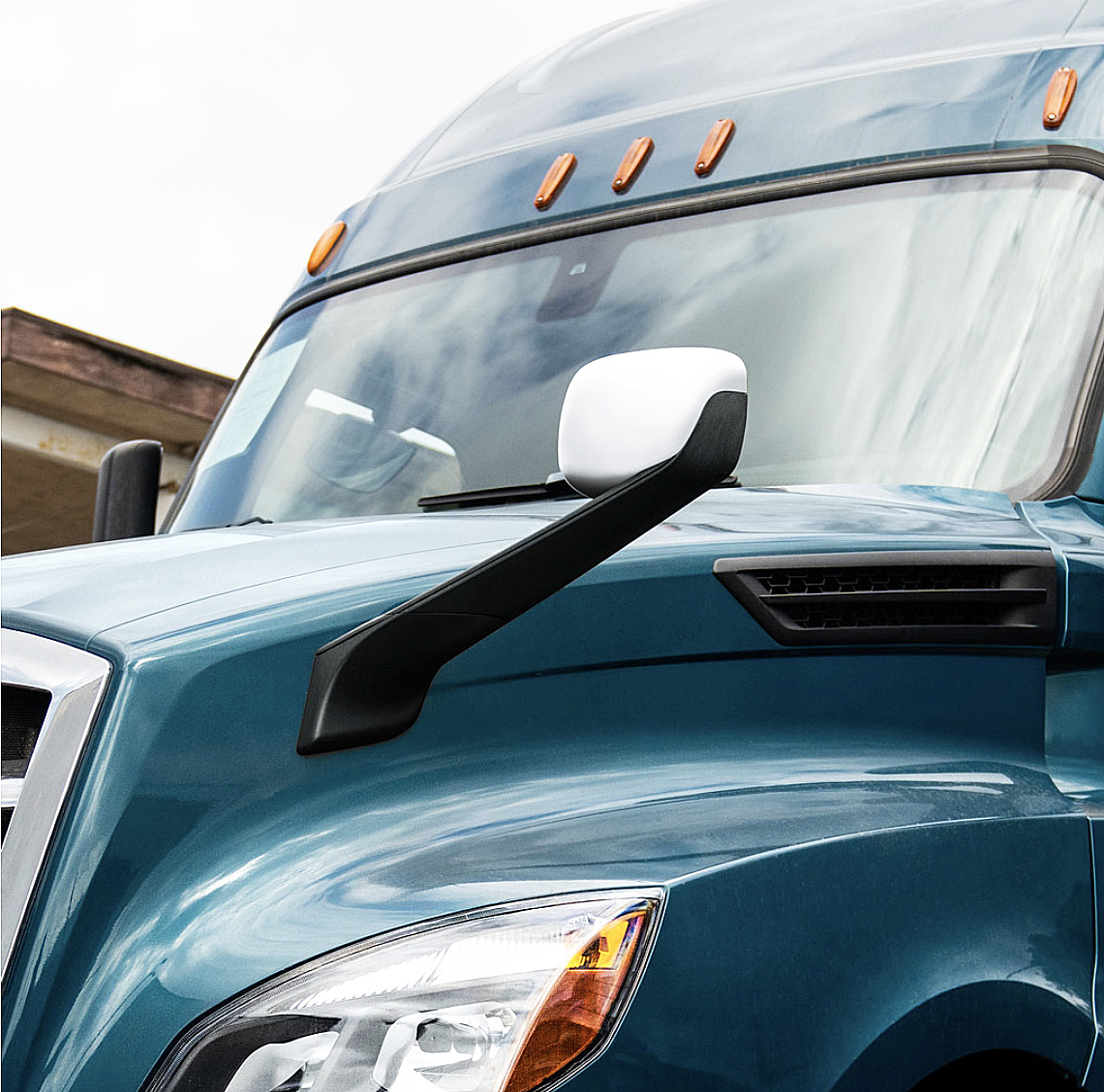 Freightliner Cascadia for 2018 and Up - Chrome Plastic Hood Mirror