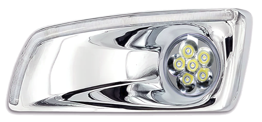 Kenworth T660 (2007-2017) - Fog Lamp Frame With Day Time Running Light & LED Fog Light