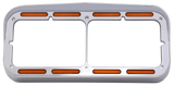 Headlight Bezel Rectangular For Dual 4" x 6" With Visor & 32 Amber LEDs Turn Signal