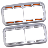 Headlight Bezel Rectangular For Dual 4" x 6" With Visor & 32 Amber LEDs Turn Signal