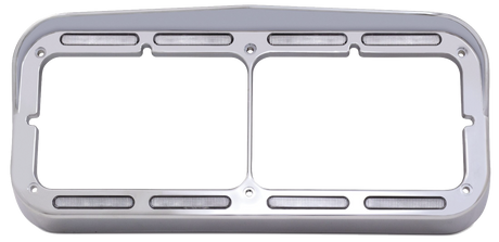 Headlight Bezel Rectangular For Dual 4" x 6" With Visor & 32 Amber LEDs Turn Signal