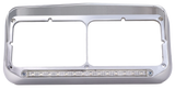 Headlight Bezel Dual Rectangular For 4" x 6" Headlights With Visor & 14 Amber LED Turn Signal