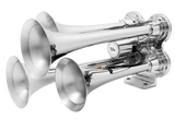 4 Trumpet Chrome Mini Train Horn Bundle