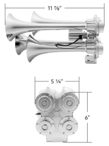4 Trumpet Chrome Mini Train Horn