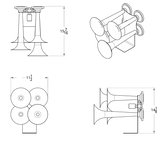 4 Trumpet Chrome Train Horn