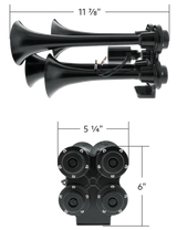 4 Trumpet Black Mini Train Horn