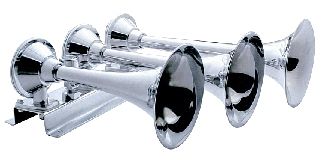 3 Trumpet Horizontal Chrome Train Horn