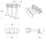 3 Trumpet Horizontal Chrome Train Horn