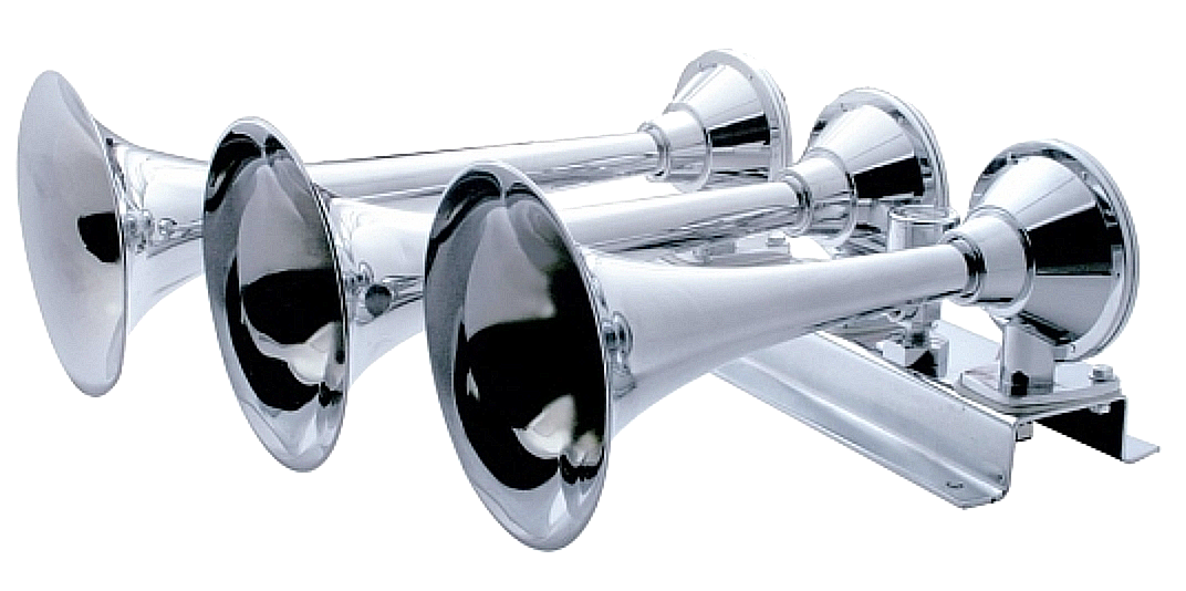 3 Trumpet Horizontal Chrome Train Horn
