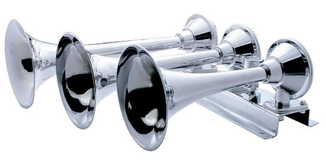 3 Trumpet Horizontal Chrome Train Horn
