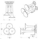 3 Trumpet Chrome Train Horn