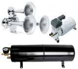 3 Trumpet Chrome Train Horn Bundle