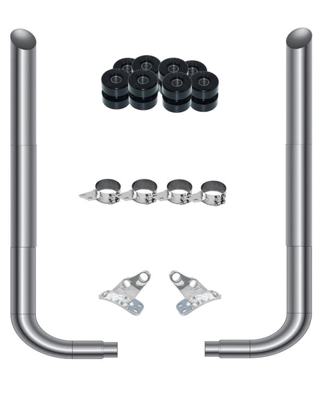 6 Inch Bull Hauler Complete Exhaust Kit w/90 Degree Short Elbows (Freightliner) - HD Truck Source