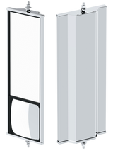 6" X 16" 430 Stainless Steel West Coast Mirror With Convex Lower Mirror