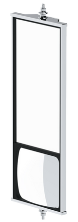 6" X 16" 430 Stainless Steel West Coast Mirror With Convex Lower Mirror