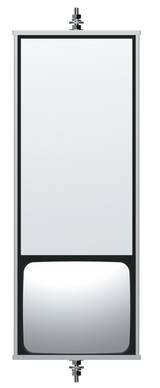 6" X 16" 430 Stainless Steel West Coast Mirror With Convex Lower Mirror