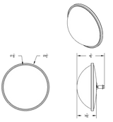 Convex Mirror - 8-1/2" 430 Stainless Steel Full Dome