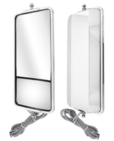 7" X 16" 430 Stainless Steel West Coast Mirror With Convex Lower Mirror-Heated