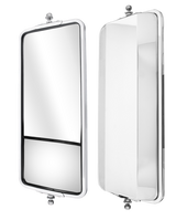 7" X 16" 430 Stainless Steel West Coast Mirror With Convex Lower Mirror