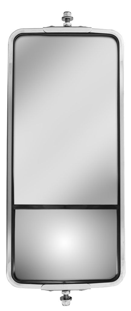 7" X 16" 430 Stainless Steel West Coast Mirror With Convex Lower Mirror