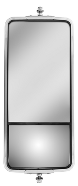 7" X 16" 430 Stainless Steel West Coast Mirror With Convex Lower Mirror