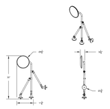 8.5 Inch Convex Mirror With Stainless Tripod Fender Bracket