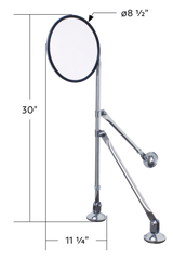 8.5 Inch Convex Mirror With Stainless Tripod Fender Bracket