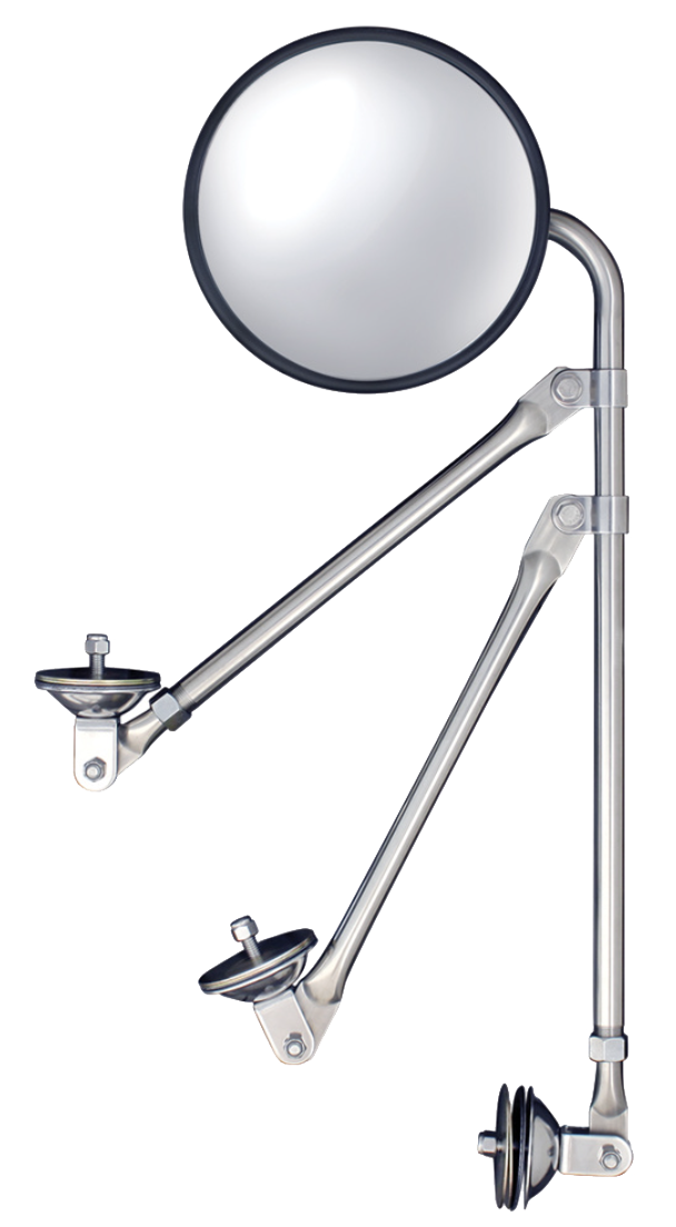 8.5 Inch Convex Mirror With Stainless Tripod Fender Bracket