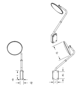8.5 Inch Stainless Steel Hood Mount Mirror