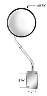 8.5 Inch Stainless Steel Hood Mount Mirror