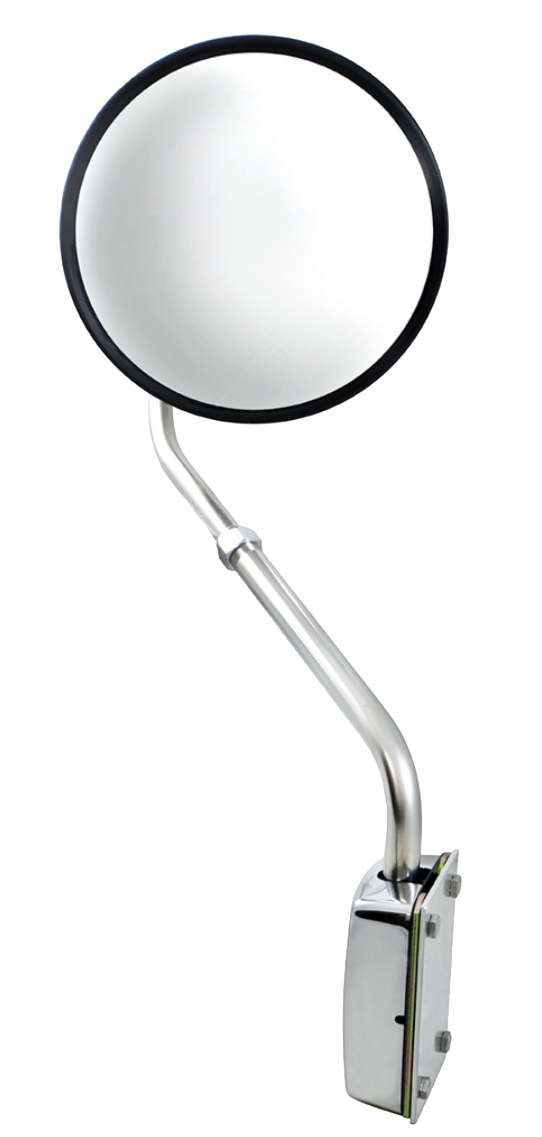 8.5 Inch Stainless Steel Hood Mount Mirror