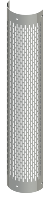 8 Inch Stainless Steel Stack Guard Heat Shield 48" Long 180 Degree