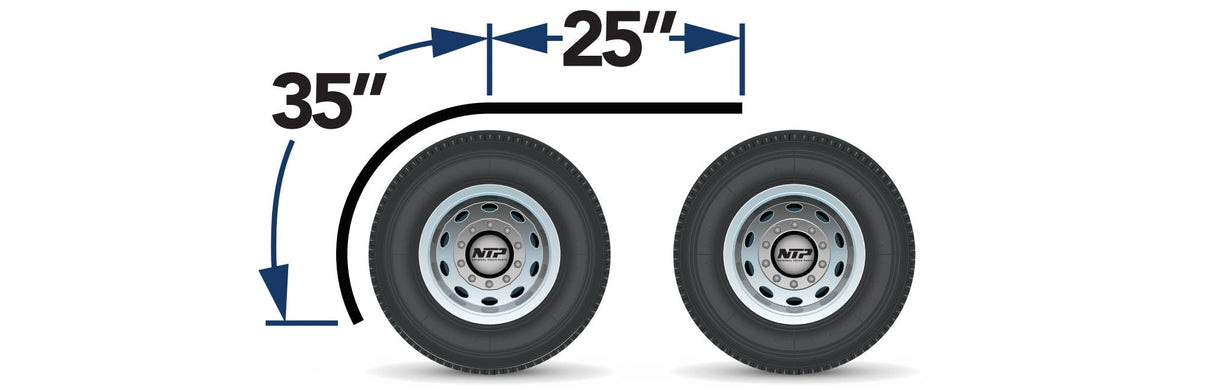 Semi Truck 60 Inches Smooth Half Fenders Rolled Edge - 16 Gauge