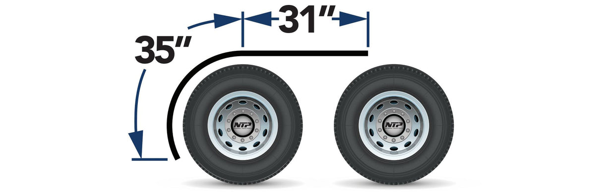 Semi Truck 66 Inches Smooth Half Fenders Rolled Edge - 16 Gauge