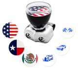 Spinner - Vintage Steering Wheel Spinner With Clear Removable Top & Additional Flag Inserts