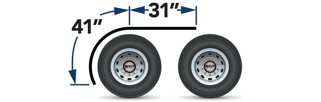 Semi Truck 72 Inch Smooth Half Fenders 304 SS Low Front Rolled Edge - 14 Gauge