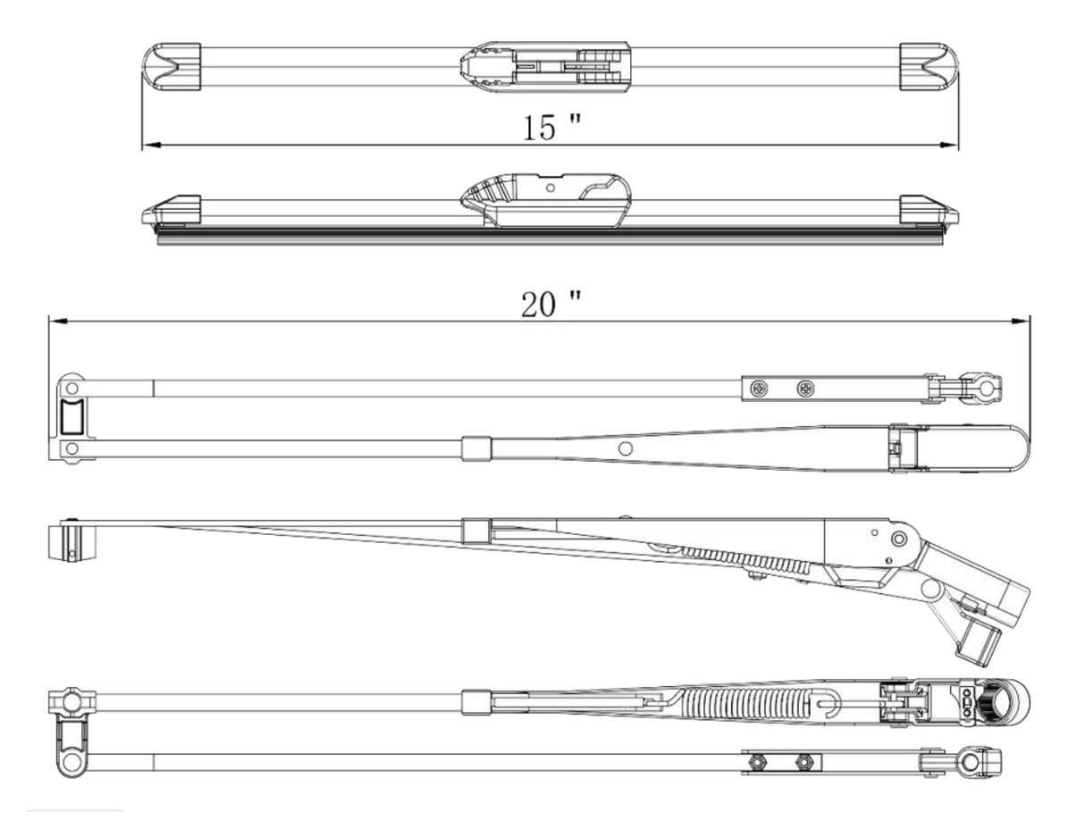 Kenworth W900 2007-2020  - Wiper Arm Assembly With Wiper Blade