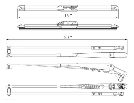 Kenworth W900 2007-2020  - Wiper Arm Assembly With Wiper Blade