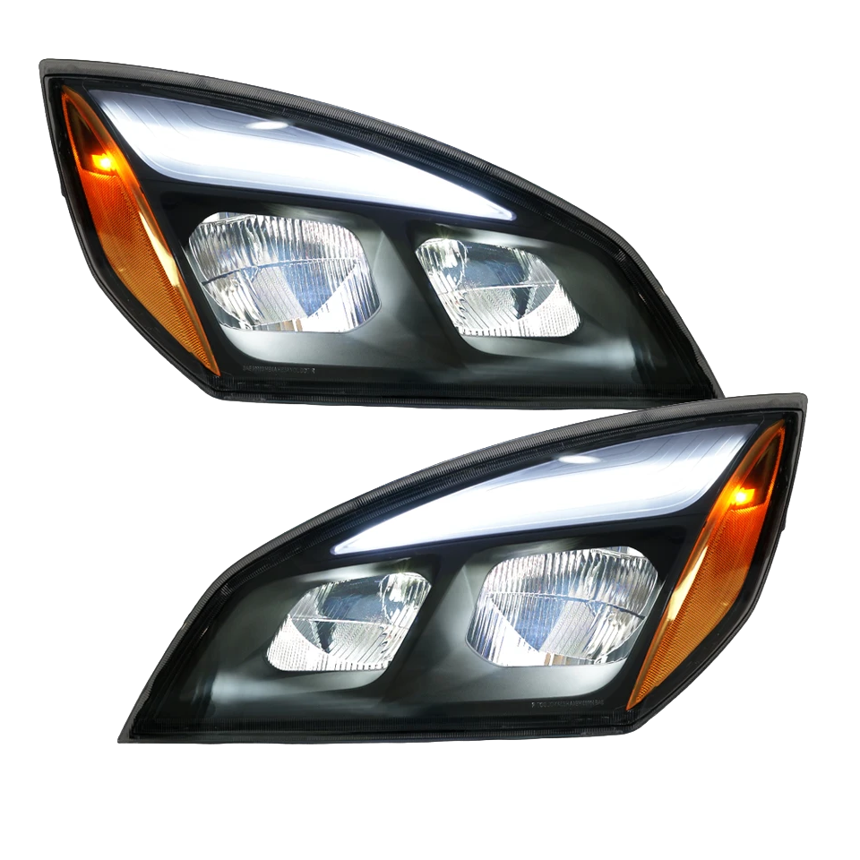 Freightliner Cascadia (2018-Newer) - LED Black Headlight