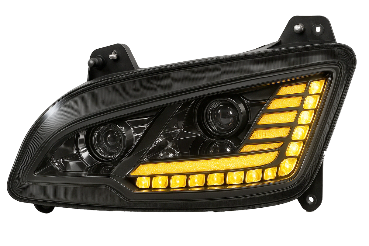 Peterbilt 587/ 579 (2022 and Newer) LED Headlight With Halo and Sequential Turn Signal